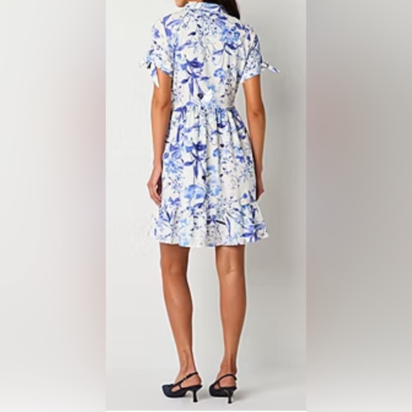 R & K Originals Womens Short Sleeve Floral Fit + Flare Dress Size 18 N… - Picture 4 of 7